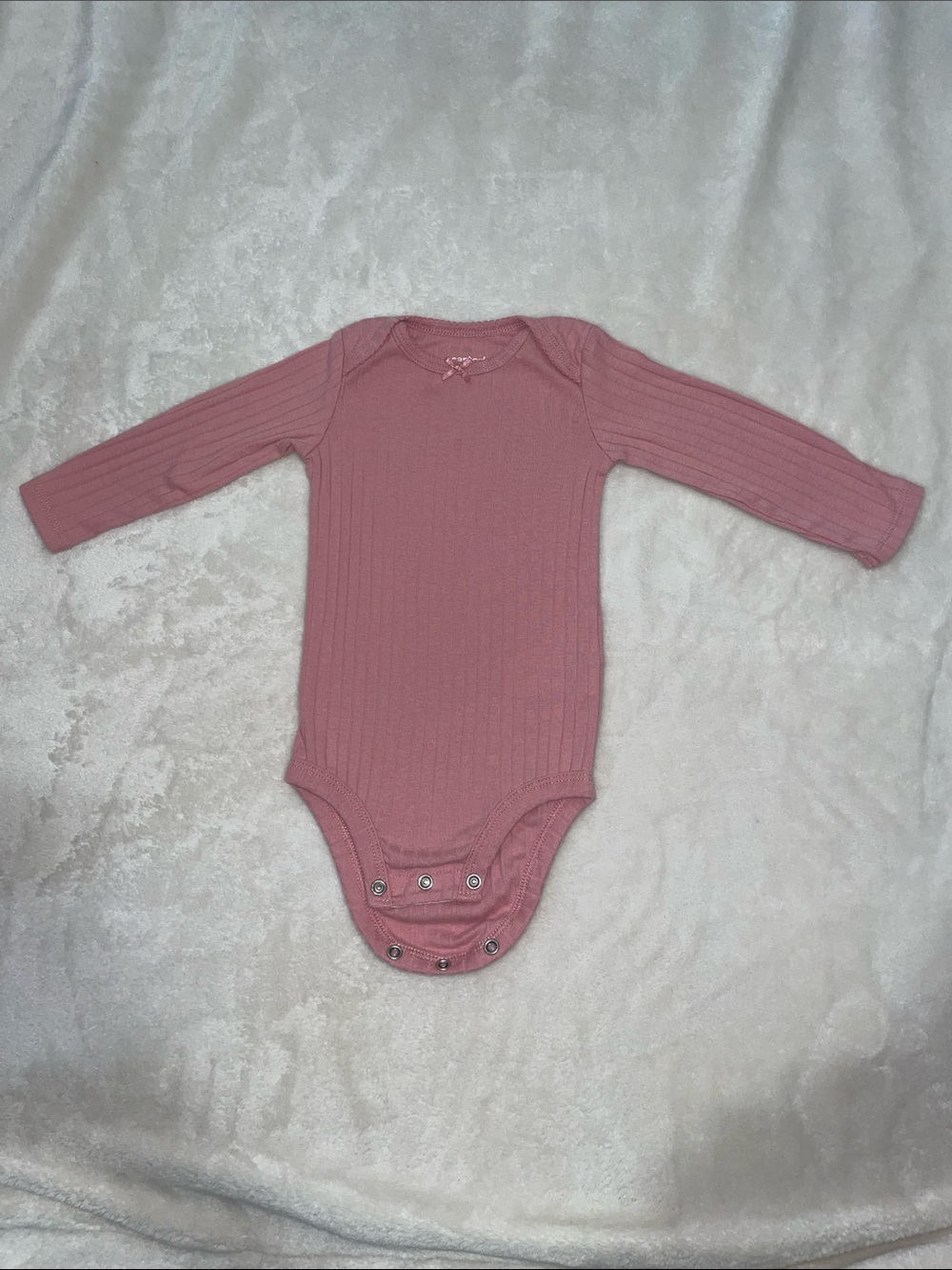 Carter's Ribbed Long-Sleeve One-Piece in Dusty Rose